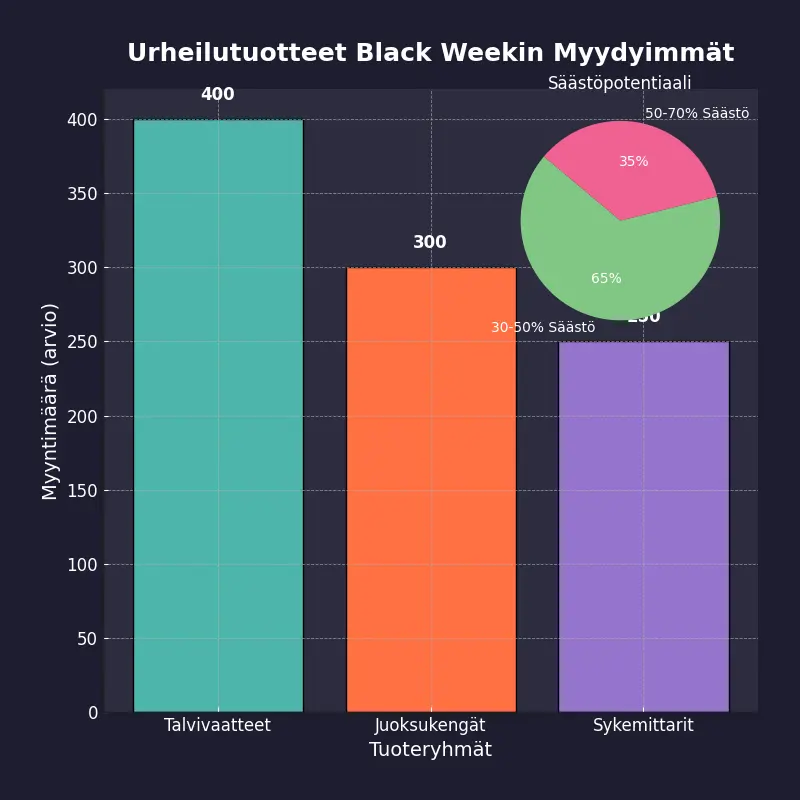 Urheilutuotteet Black Weekin Myydyimmat